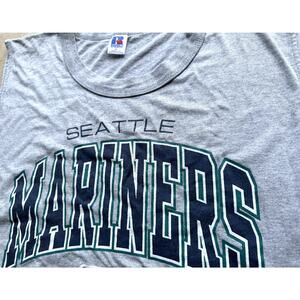 Seattle Mariners 1996 RUSSELL Athletic Muscle T-shirt XL gray teal MLB vtg